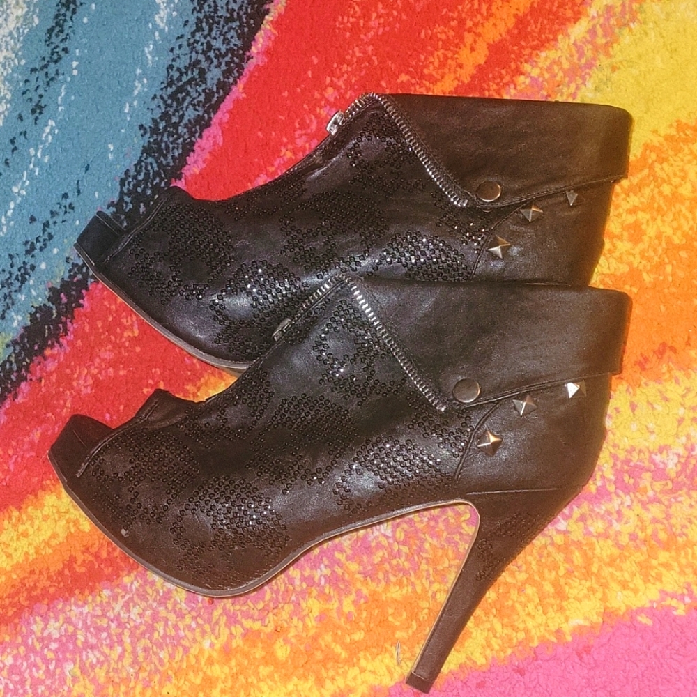 Iron Fist Skull detail Moto Jacket Heels